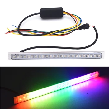 

190mm 5050 24 SMD LED Colorful License Plate Lights Running Brake Turn Signal Lights car-styling 12V 24W Waterproof