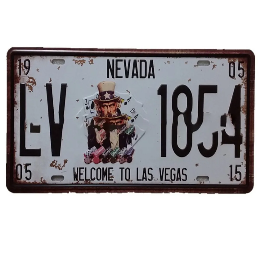 

American Car Plates Number USA License Plate Garage Plaque Metal Tin Sign Bar Decoration Vintage Home Decor 15x30cm