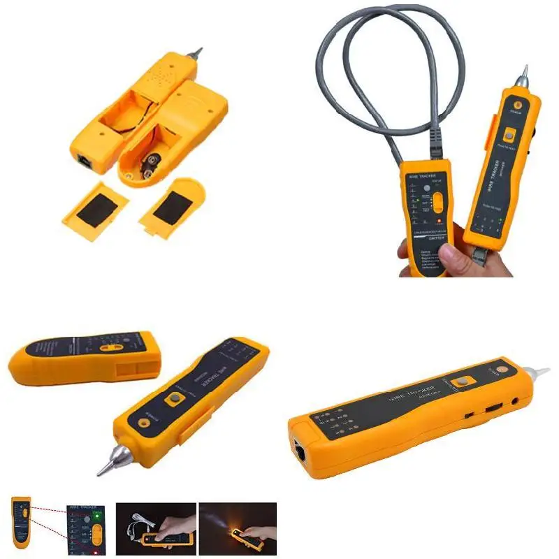 

10 Pcs/Set RJ11 RJ45 Cat5 Cat6 Telephone Wire Tracer Toner Ethernet LAN Cable Tester Detector Line Finder Tool Kit --M25