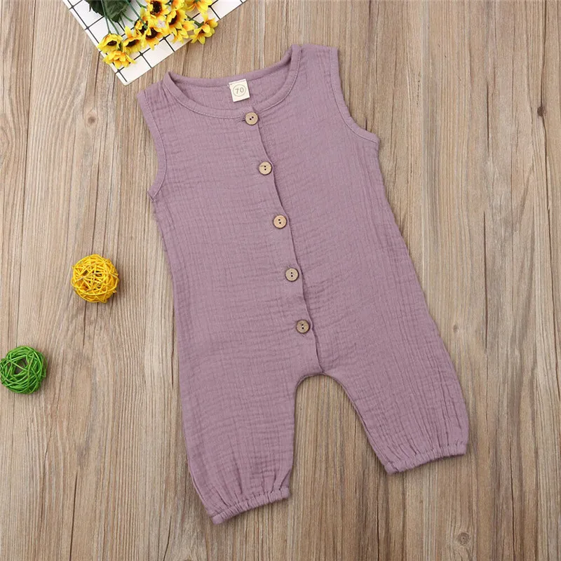 Blotona UK Hot Newborn Toddler Kids Baby Girls Boys Solid Button Romper Jumpsuit Outfits Summer Casual Fashion Clothes 0-24M Baby Bodysuits Fur