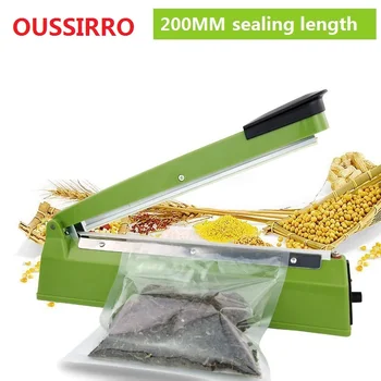 

220V IMPULSE SEALER 200mm Heat Teflon Sealing Machine Impulse Bag Sealer Seal Sackholder Poly Tubing Plastic Bag Kit kitchen