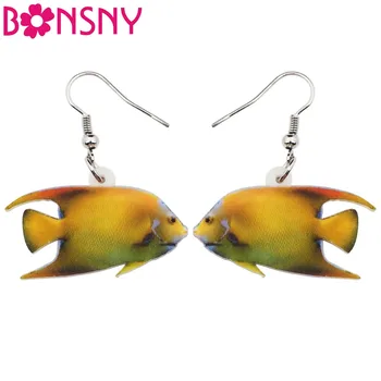 

Bonsny Acrylic Queen Angelfish Fish Earrings Dangle Drop Big Long Ocean Sea Animal Cheap Jewelry For Girls Women Ladies Teens