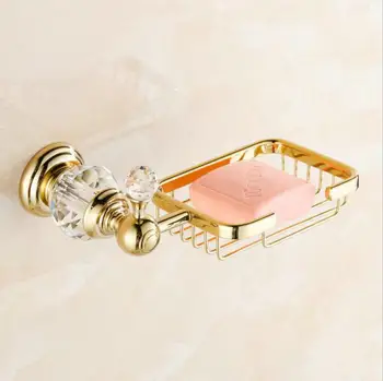 

3 Colors Crystal & Brass Gold Bathroom Accessories Soap Dishes / Soap Holder/Soap Case bathroom hardware H1611