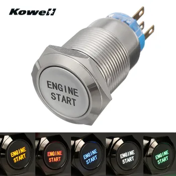 Kowell 12vユニバーサルledライト車カーキーレスエンジンスターター点火ボタンプッシュスタートボタンスイッチ交換エンジンe開始新しい