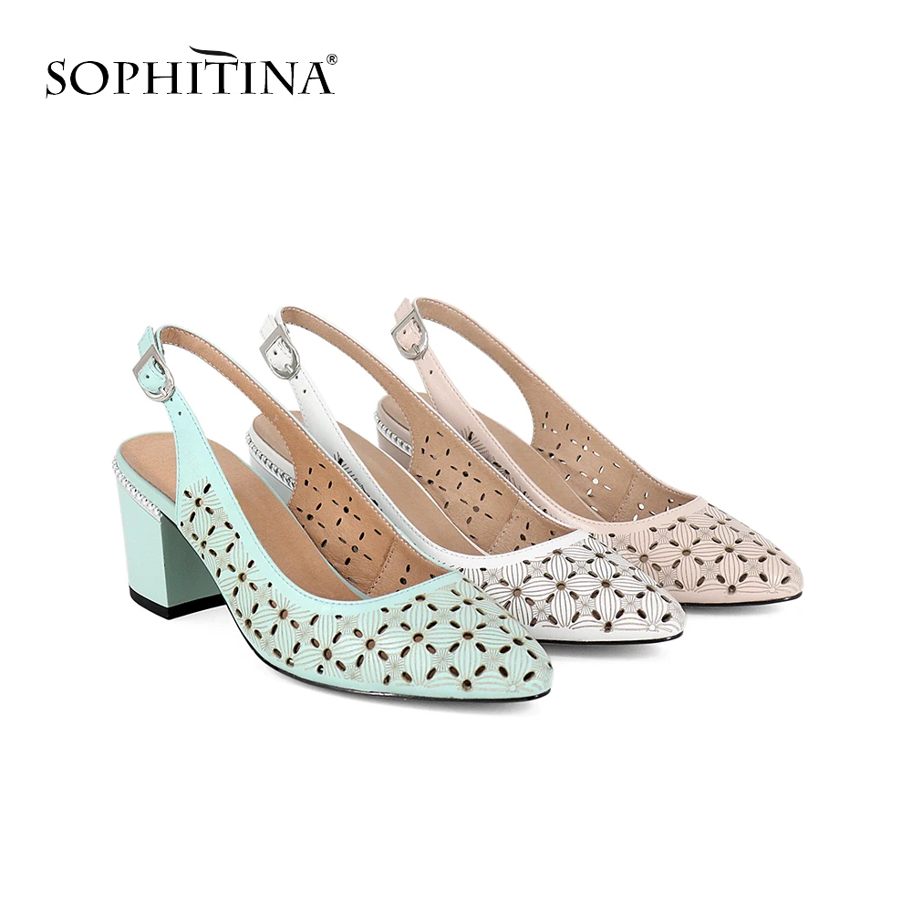 SOPHITINA Women's Sandals Career Sheepskin Solid Buckle
