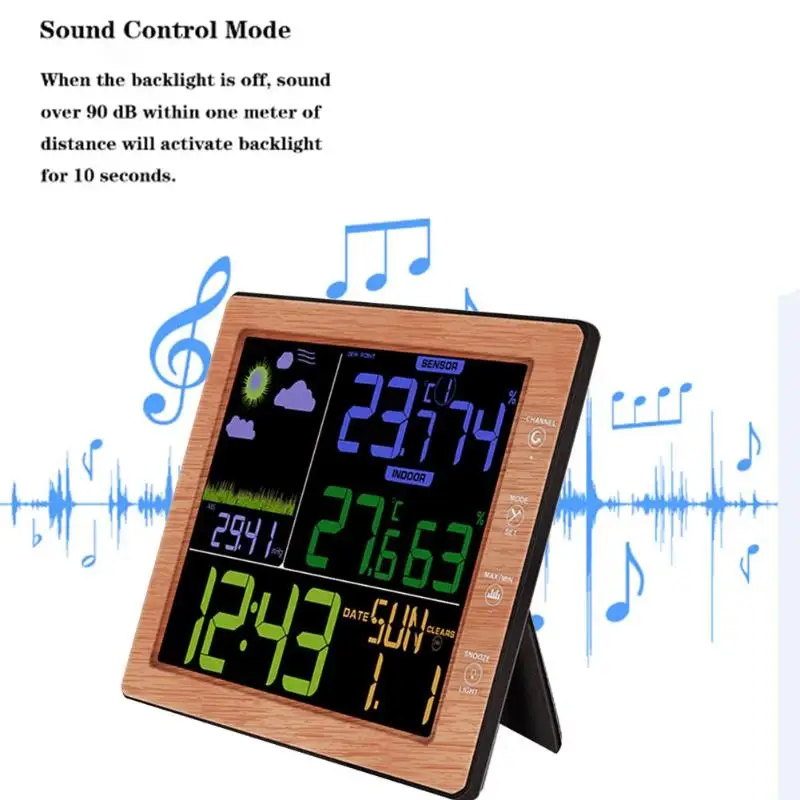 

TS-8210 Wireless Sensor Color LCD Display Barometer Thermometer Hygrometer Weather Station Forecast Digital Alarm Clock