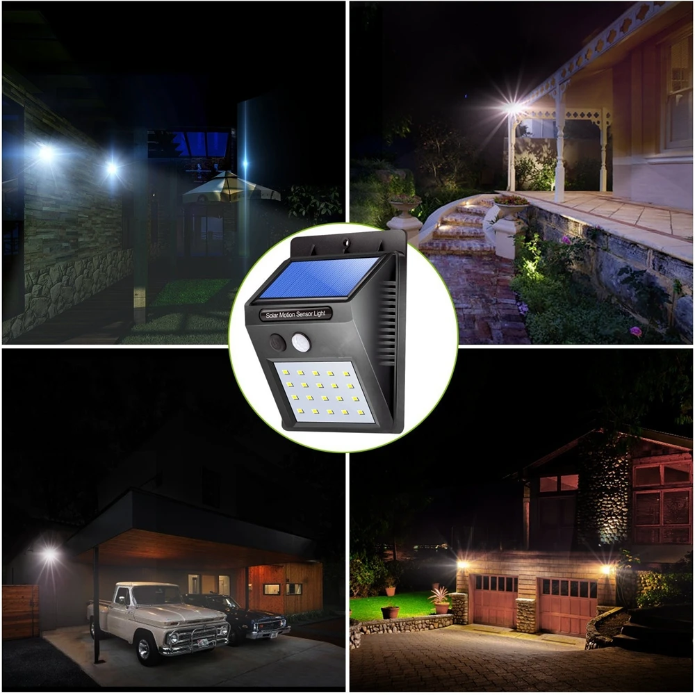 Leds de Energia Sensor de Movimento Livre à Prova Água de Poupança de Energia Caminho para Casa Lâmpada do Jardim Luz de Parede ao ar Solar Pir d' Rua Quintal Pcs 2835 20 4 9 Cheap Lâmpadas solares