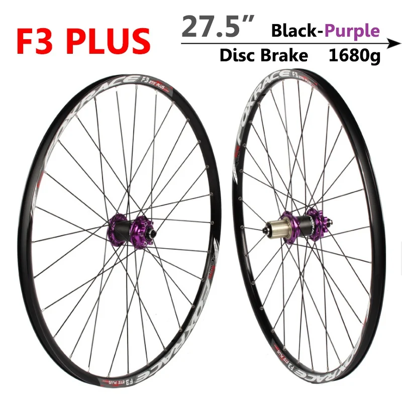 F3 PLUS алюминиевые колеса велосипед 2" 27,5" Сплав MTB велосипед диск колесная система из углеродного сплава велосипедные колеса Горный Би велосипедные колеса et - Цвет: 27.5-Black-Purple