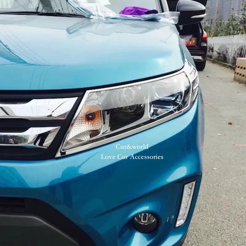 Аксессуары для Suzuki Vitara фары крышка головной лампы украшение отделка ABS хром автомобиль-Стайлинг