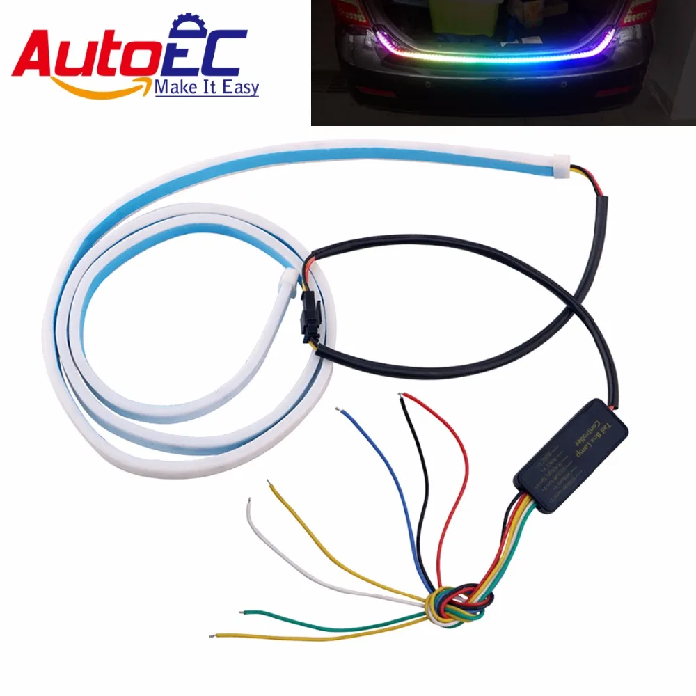 Autoec 1x rgb truck tailgate tail light bar strip leds car styling
