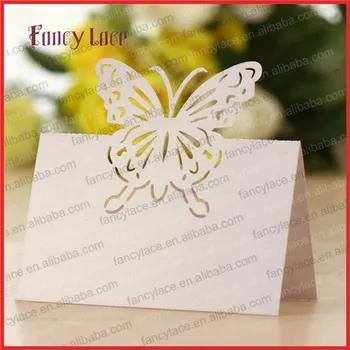 

50PSC Hot Sale Laser Cut Butterfly Shaped Wedding Invitation Decoration Place Name Card,Luxury Paper Seat Card Event Party Decor