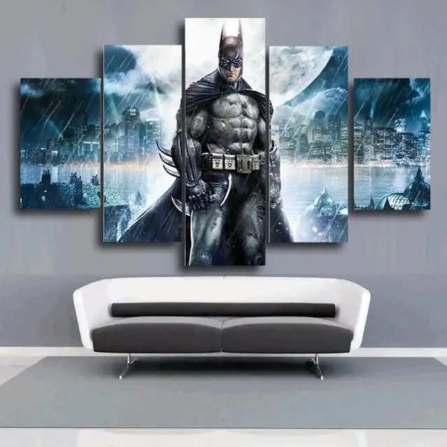 Us 18 99 Aliexpress Com Buy Cuadros Decoracion Painting Batman Group Painting Children S Room Decor Print Picture Canvas Art 5 Pieces Unframed