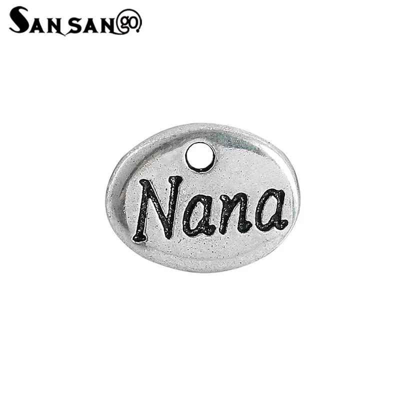 

20Pcs Antique Silver Charms Hollow Flower NaNa Pattern Alloy Pendants Fit Bracelet Necklace For DIY Making Jewelry Gift