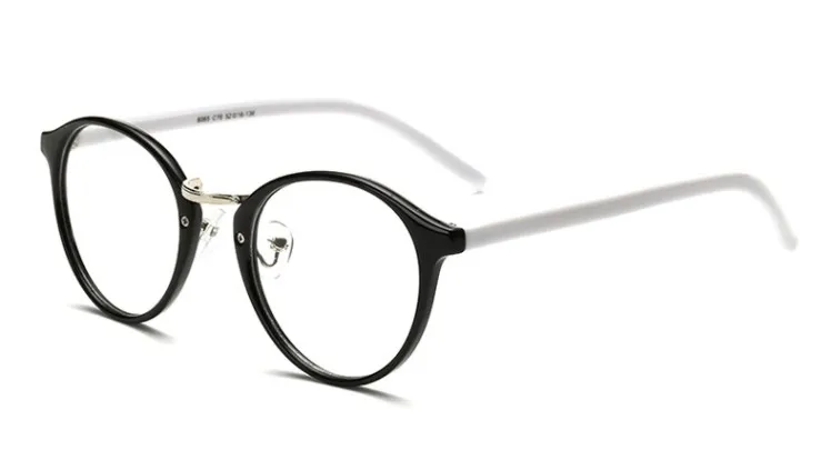 CCSPACE, классические круглые очки, оправа для мужчин и женщин, фирменный дизайн, оптические очки, модные очки, компьютерные очки 45377 - Цвет оправы: C76 white black