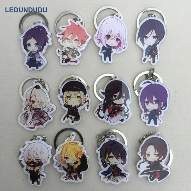 

Game Touken Ranbu Mikazuki Munechika Keychains Pendant Cosplay Accessories Set Kashuu Kiyomitsu Keyring for Bag Phone Xmas Gift