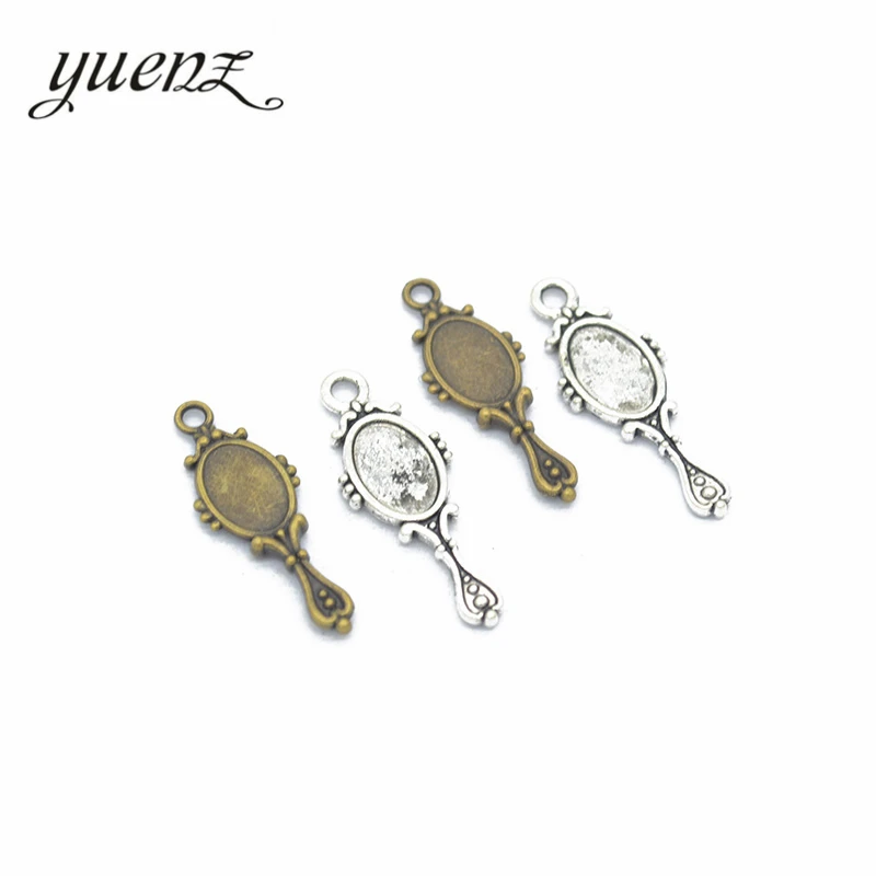 

YuenZ 20pcs 2 colour Alloy Metal Antique Sliver mirror Charm Jewelry Making DIY Handmade Craft 28*10mm J146