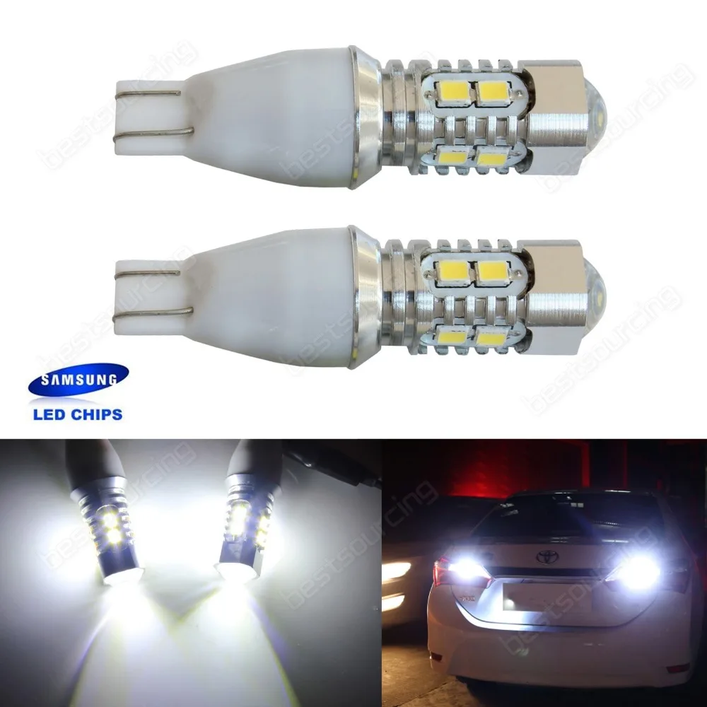 

2x 955 921 T15 168 W16W SAMSUNG 10 LED Bulb Interior Reverse Tail Side Light DRL(CA321)