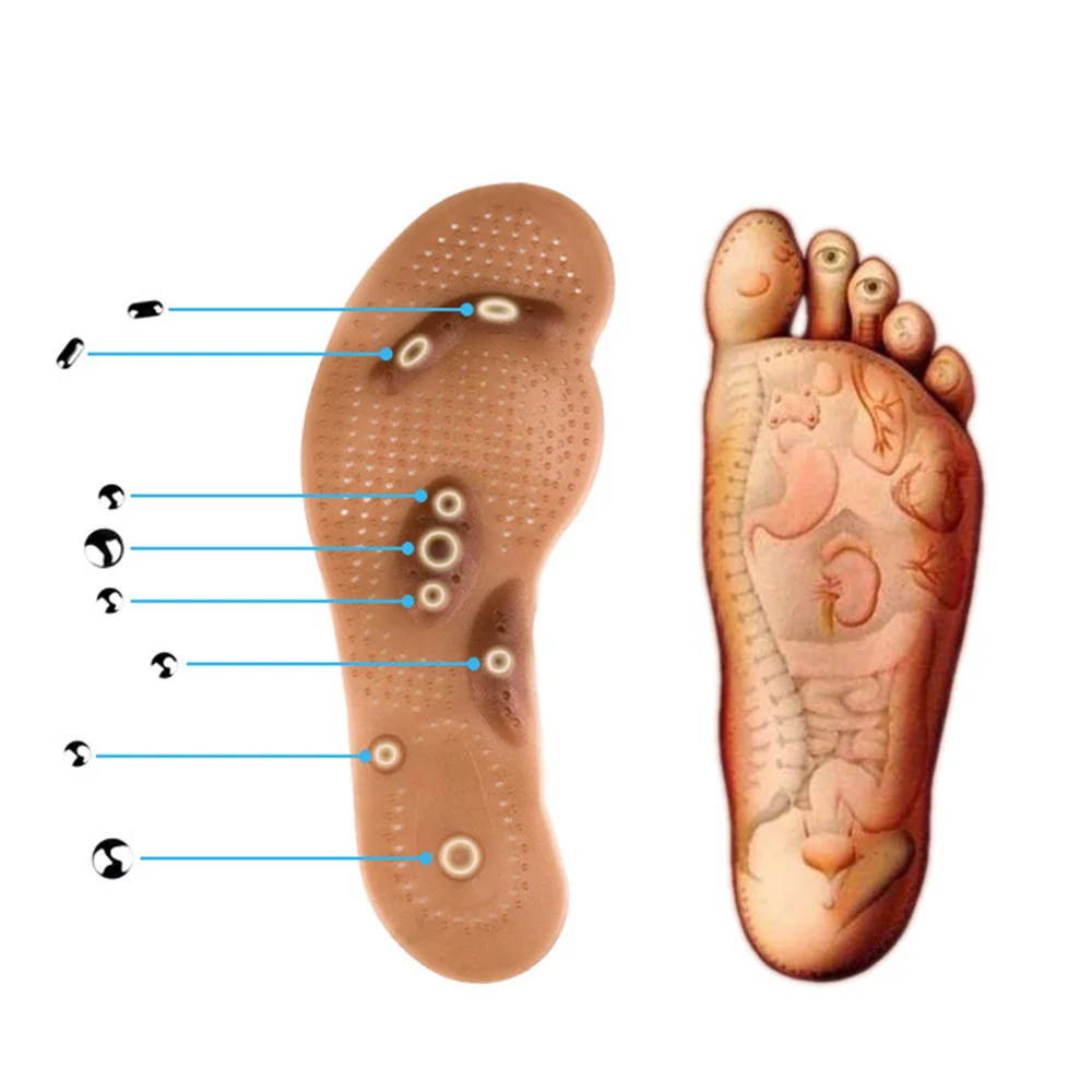 3 цвета массажные стельки для ног Магнитная терапевтическая стелька Акупрессура стельки для похудения антицеллюлитные жировые ожоги Детокс тонкий патч