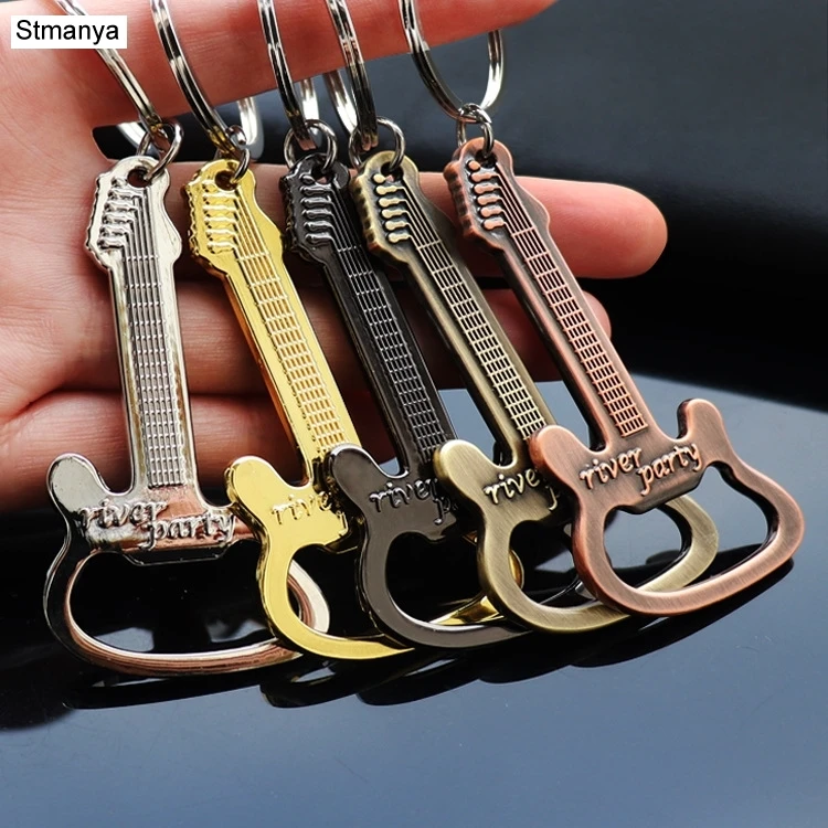 

Hot Women Creative Guitar Opener Top Quality Metal Key Chain Car Charm Accessories New Men Best Gift Jewelry K1916