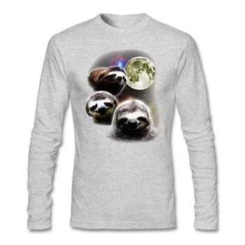 

Short Stylish Sloths in Space t shirt Men Gray Tee Creation Funny Space Sloths t shirt for Men