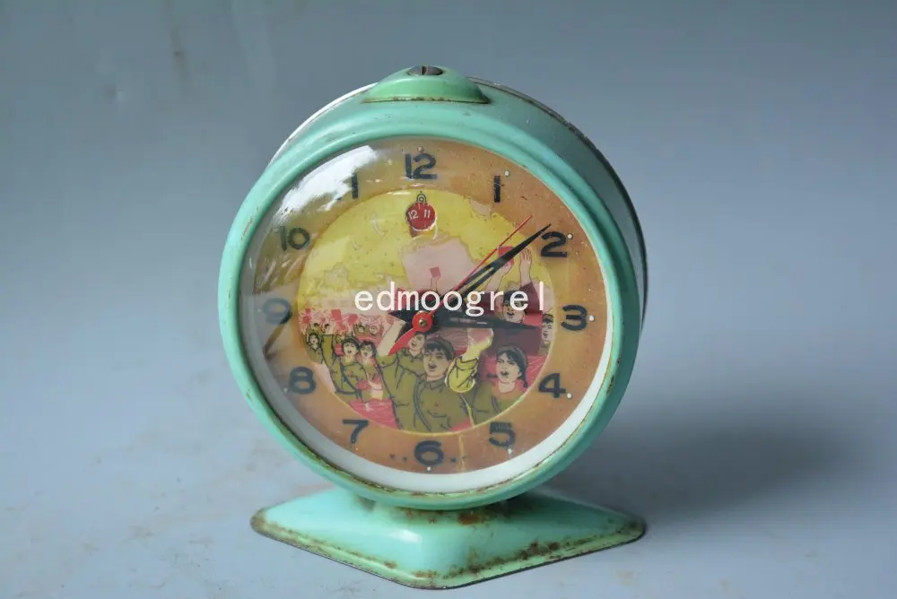 Rare Chinese old copper beauty clock Working properly Mao ze dong sixties of 20th century 02 beautifully designed Free shipping |