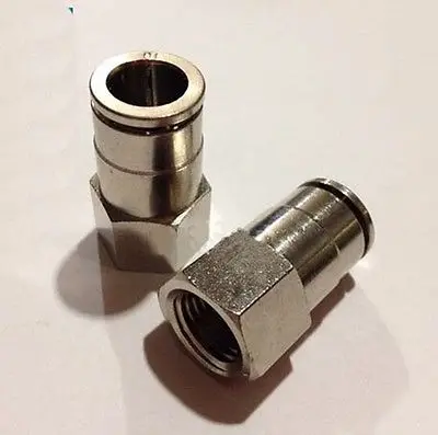 

1/4" BSP Female to Fit Tube O/D 12mm Pneumatic Nickel Brass Push In Connector Union Quick Release Air Fitting Plumbing