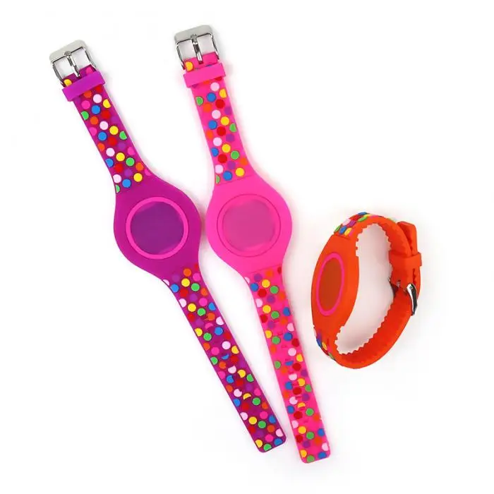 Для мальчиков светодио дный девочек электронные часы силиконовый ремешок цветные точки Декор цифровые наручные часы TT @ 88