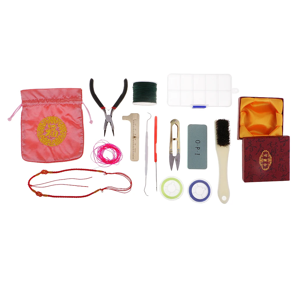 15 Pieces/set Jewelry Making Tools Kit Hand Tools Pliers For Beading Crafting With  Case And Blessing Cloth Bag