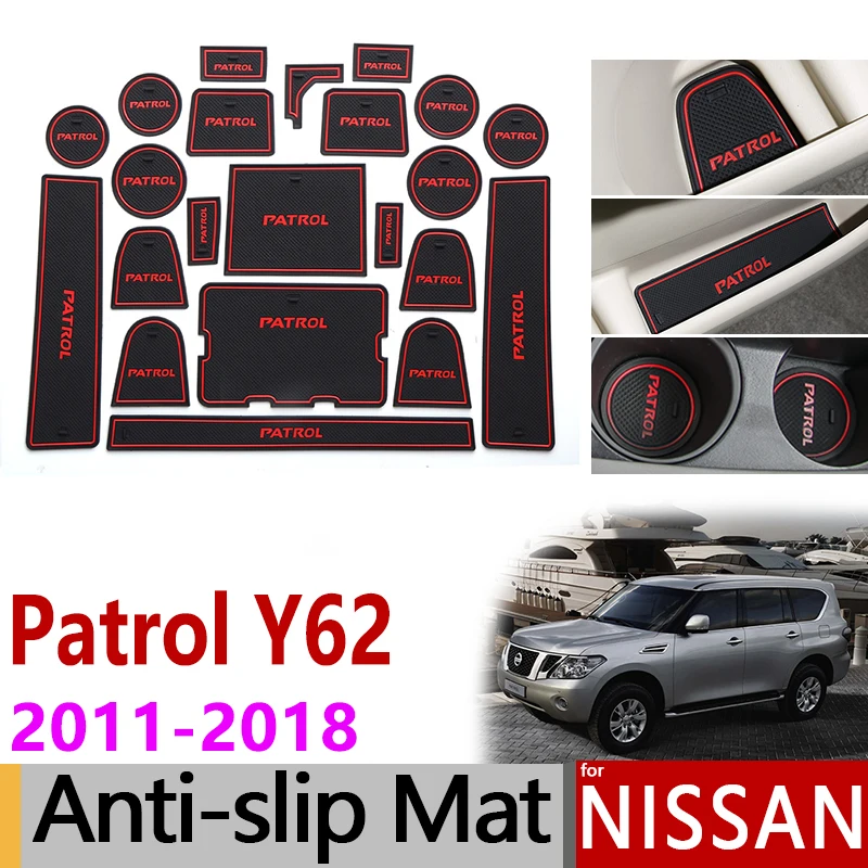 

Anti-Slip Gate Slot Pad Rubber Cup Mat for Nissan Patrol Y62 2011 2012 2013 2014 2015 2016 2017 2018 Armada Accessories Stickers