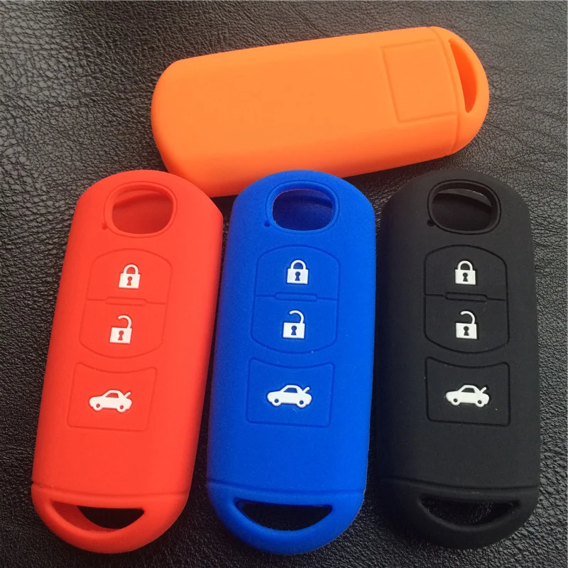 

ZAD Silicone rubber car key cover case for Mazda 2 3 5 6 8 Atenza CX5 CX-7 CX-9 MX-5 RX smart 3 button key case cover