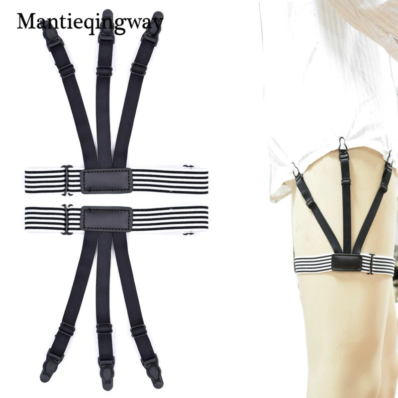 Mantieqingway Men Shirt Stays Garters Suspenders Braces Gentleman Leg