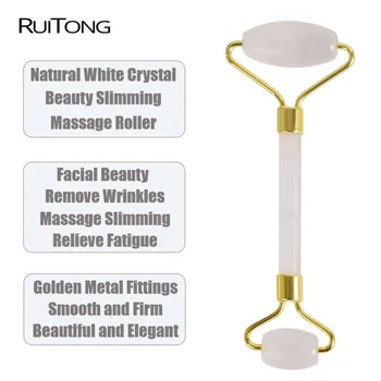 

1Pcs Natural White Crystal Double Head Face-lift Roller Massager Wrinkles Remove Facial Massager Health Care Tools Wholesale