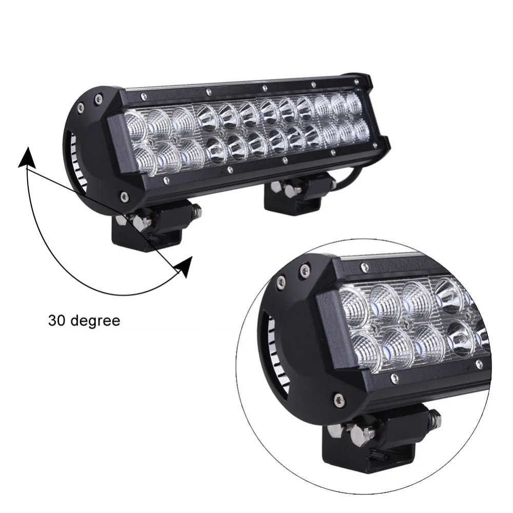 72W 30cm LED Work Drive Light Lamp Bar Combo Beam Offroad Light 10 30V