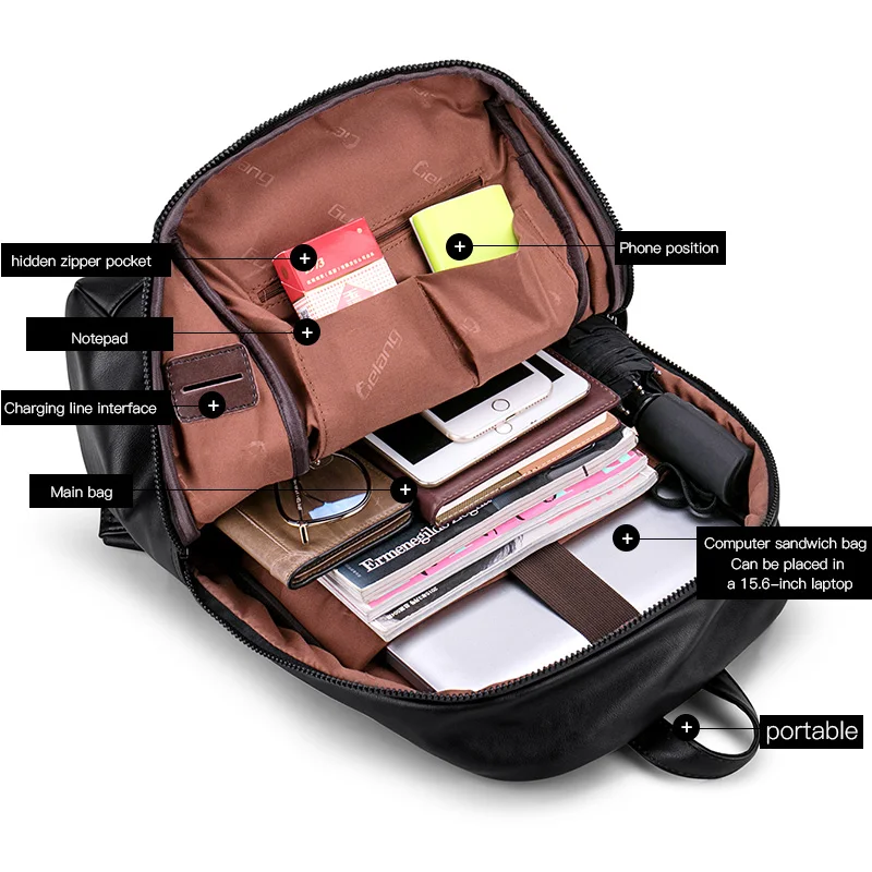 LIELANG School backpack Ноутбук Рюкзак Внешний USB Зарядка Компьютерные Рюкзаки