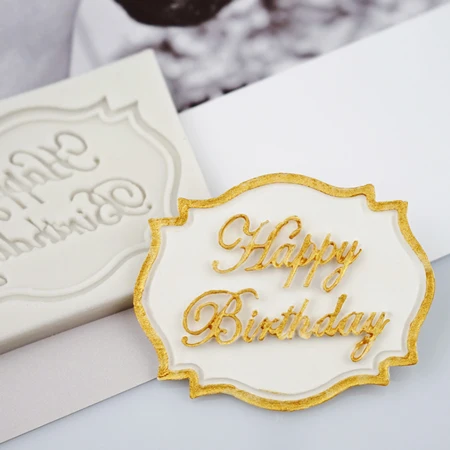 Благословение пластины карты силиконовые формы помадка формы украшения торта инструменты формы для шоколадной мастики, Sugarcraft, кухонные аксессуары - Цвет: Happy Birthday