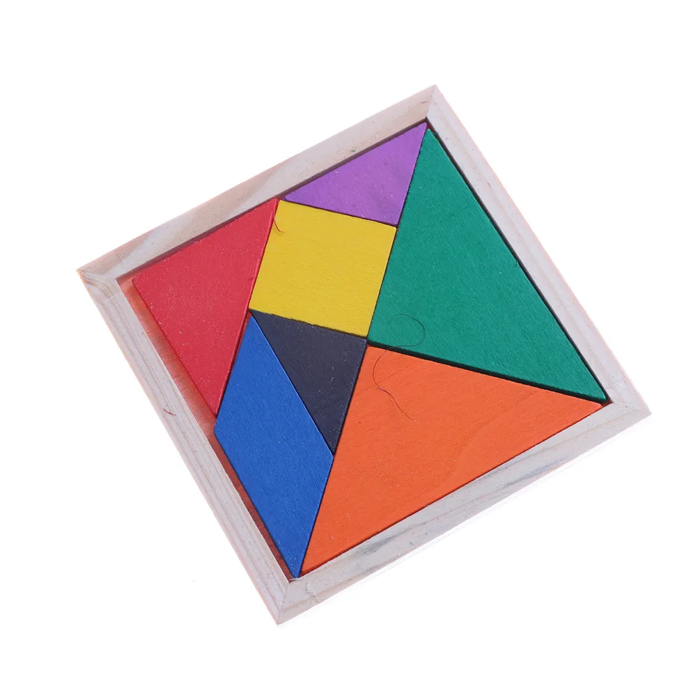 Деревянная интеллектуальная развивающая игрушка Tangram головоломка для детей