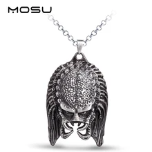 Collar de Metal de Alien v de MOSU, colgante de máscara de Alien, accesorios de Cosplay, joyería