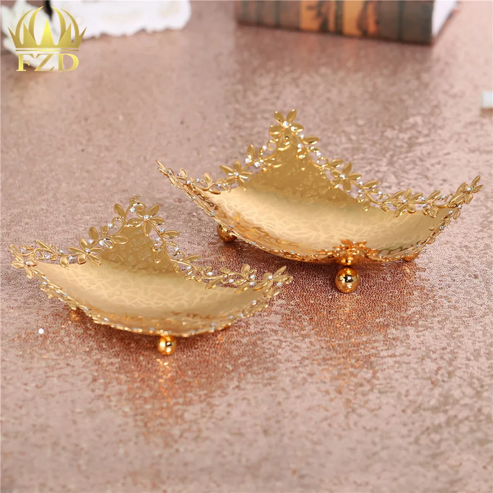 Buy Gold Centerpiece Decorative Boat Bowl Snack Pastry
