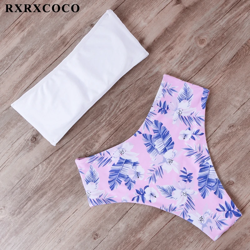 RXRXCOCO, бикини,, купальник, женский, высокая талия, бикини, набор, пуш-ап, сексуальный бандаж, купальник, женская летняя пляжная одежда