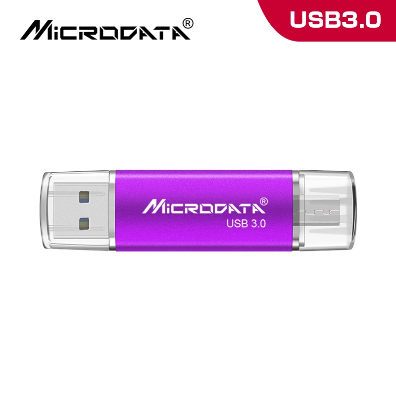 Полная емкость Usb 3,0 OTG USB флеш-накопитель для смартфонов/планшетов/ПК 16 ГБ 32 ГБ 64 Гб 128 ГБ мини-накопитель высокоскоростной флеш-накопитель - Цвет: Фиолетовый