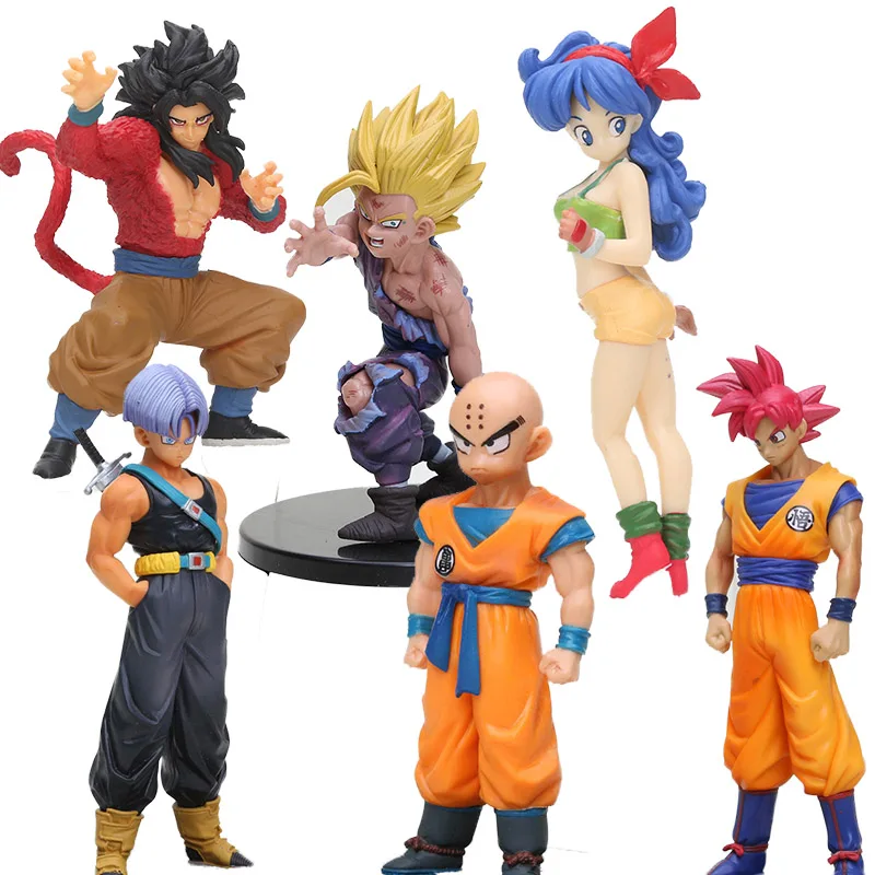 128 Dessin Animé Dragon Ball Style Enfant Goku Troncs Végéta Lunchi 18 échelle Dragon Ball Z Action Figure Pvc à Collectionner Modèle Jouets In