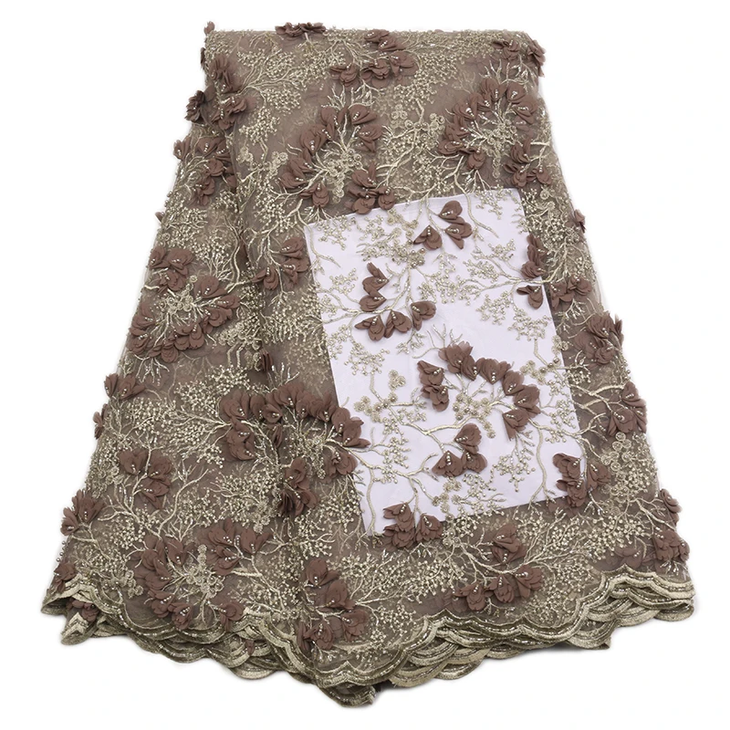 

2018 New style French net lace fabric 3D flower African tulle mesh lace fabric high quality african lace fabric