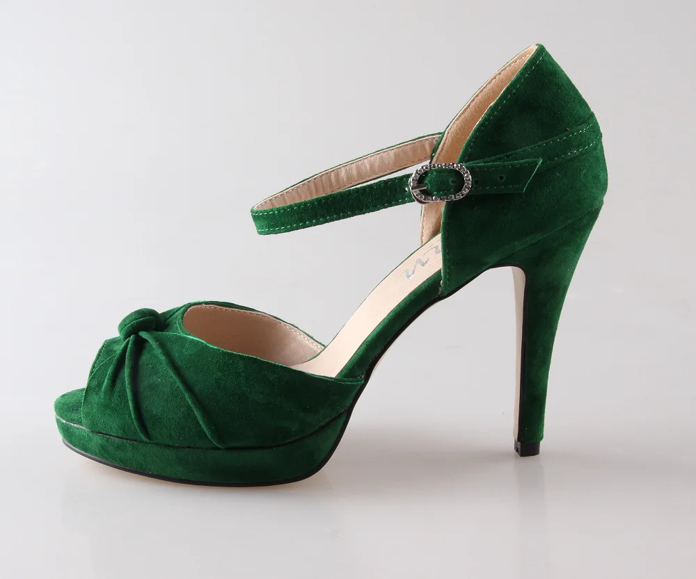 sandale talon vert emeraude