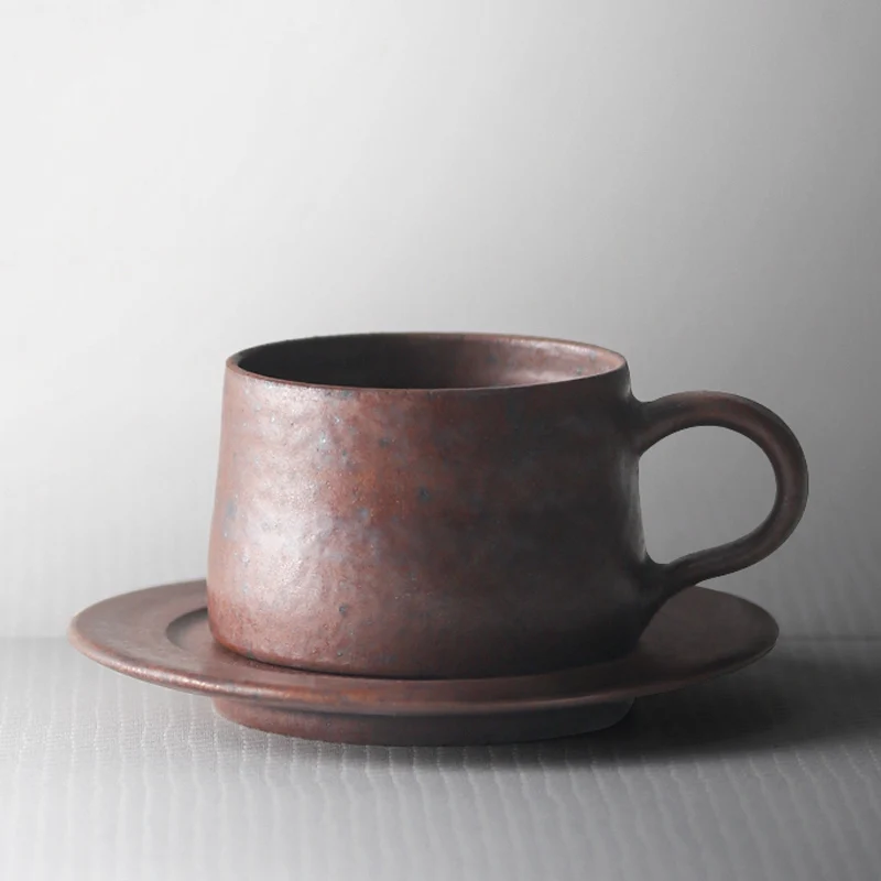 Японский стиль керамическая кофейная чашка и блюдце набор ручной работы керамика молоко чай чашка эспрессо чашки juego de tazas де кафе чашки - Цвет: C