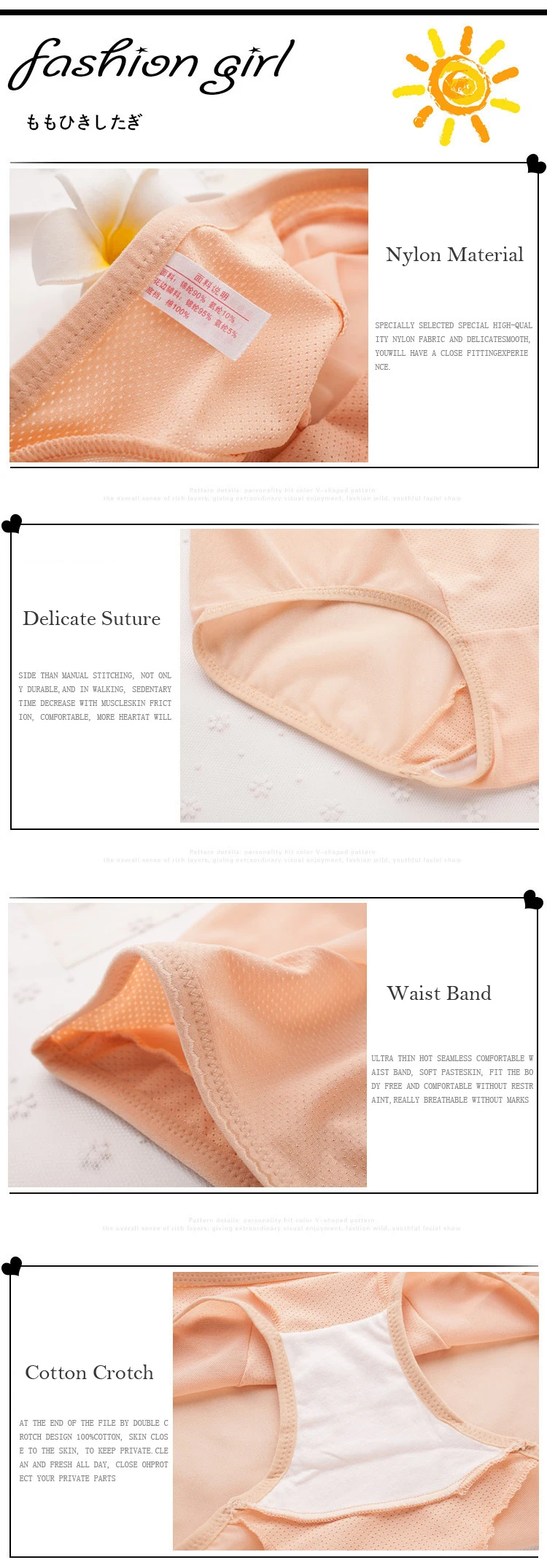 Women' Cotton Briefs Hollow Out High Waist Panties Sexy Transparent Lace Female Underpants Seamless Panty Women Underwear 02
