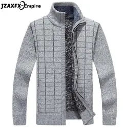Новое поступление мужской осенний кардиган свитера на молнии дизайн зимний теплый утолщенный свитер для мужчин воротник-стойка мужские