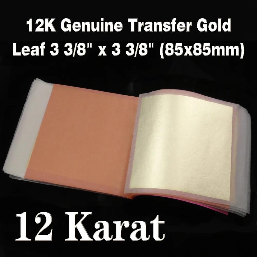 1 booklets 25 piece/booklet Genuine 12K white gold leaf Real gilding gold leaf, 8x8cm transfer