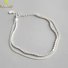 Форзац двойной слой цепочка из змеиных костей браслеты для женщин тренд 925 пробы серебро мода Ol ювелирные изделия