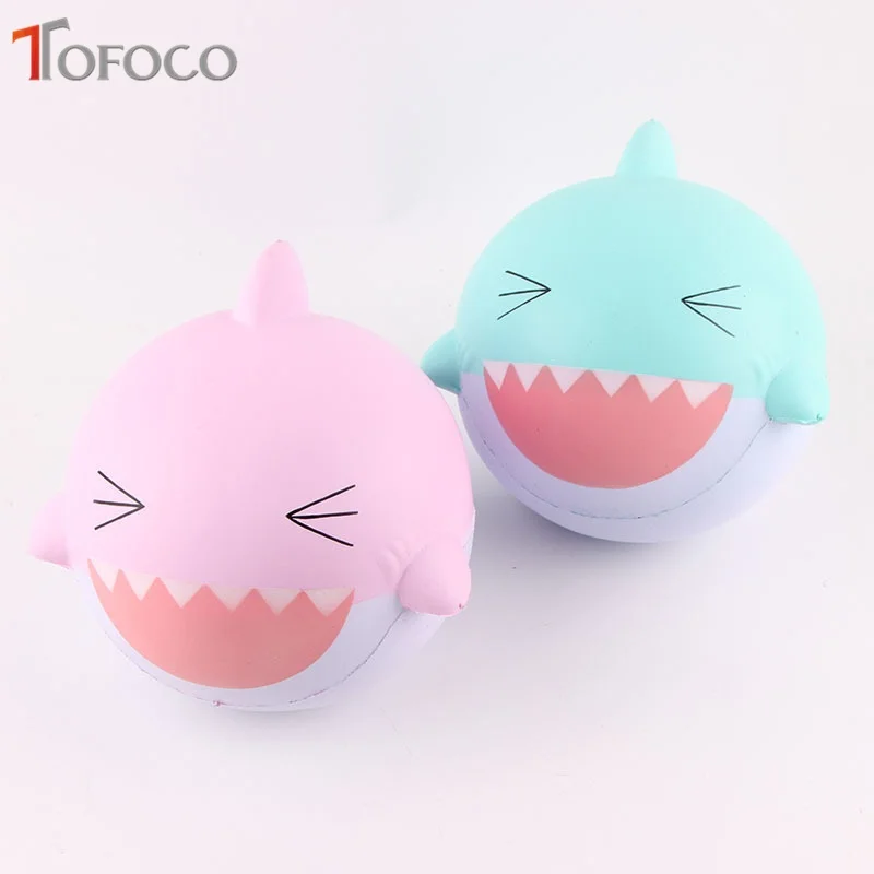 TOFOCO новые 14 см Kawaii большая счастливая Акула мягкими Jumbo замедлить рост игрушки антистресс Декор торт Squishe Еда Squeeze свеча гаджет