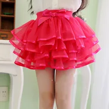 Детская газовая юбка для девочек; сезон весна-лето-осень-зима многослойная юбка принцессы для танцев